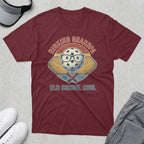 Maroon t-shirt with "Dinking Grandpa Old School Cool" pickleball graphic.