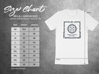 Bella + Canvas 3001 unisex tee size chart with target graphic.