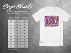 Size chart for BELLA + CANVAS 3001 unisex tee, with sizes, width, and length.