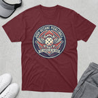 Maroon t-shirt with circular "High-Octane Pickleball" logo with wings and shuttlecock.