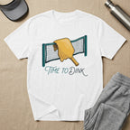 White t-shirt with pickleball paddle and net graphic saying "Time to Dink".