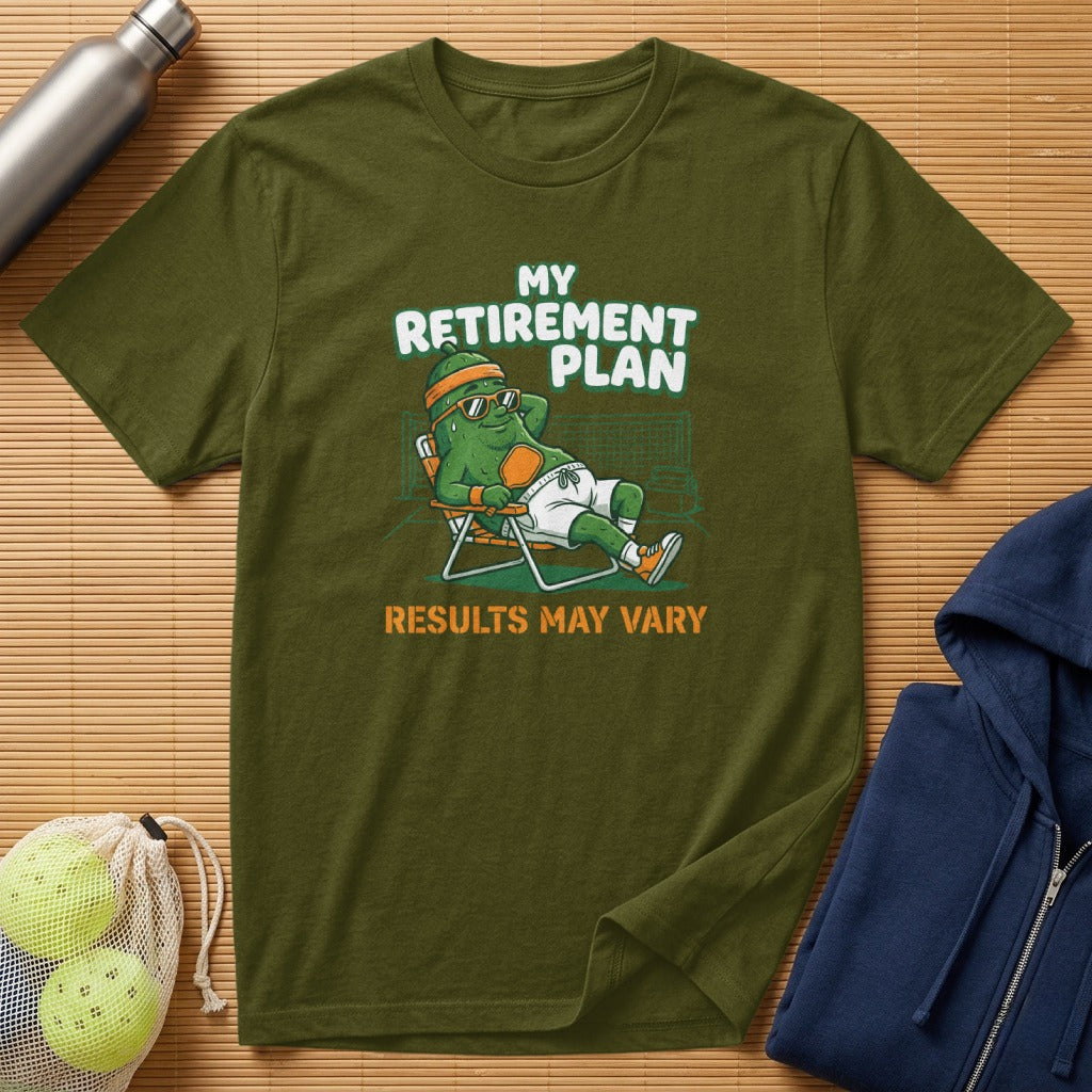 Green t-shirt with cartoon alligator relaxing on a beach chair.