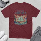 Maroon t-shirt with a desert pickleball court graphic and "Visit the Kitchen" text.