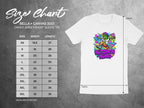 Bella + Canvas 3001 unisex t-shirt size chart with dimensions.