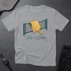 Grey t-shirt with "Time to Dink" text and pickleball paddle netting graphic.
