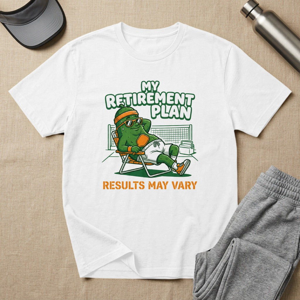Cartoon alligator wearing sunglasses relaxes in lounge chair with text "MY RETIREMENT PLAN RESULTS MAY VARY".