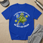 Pickle playing pickleball with text "If you're looking for a soft serve, go get ice cream."