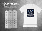 Size chart for Bella + Canvas 3001 t-shirt with a graphic of a pickleball player and text.