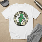 Cartoon pickle with a pickleball paddle, "STAY OUT OF THE KITCHEN!" text.