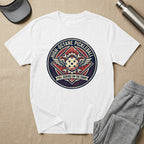 White t-shirt with circular "High-Octane Pickleball" logo and wings.