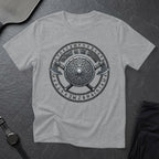 Grey t-shirt with Viking shield, axes, and "Victory or the Kitchen" text.
