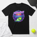 Black t-shirt with "Pinkwave" and retro sunset pickleball graphic.