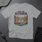 Grey t-shirt with "Visit the Kitchen" and pickleball court graphic.