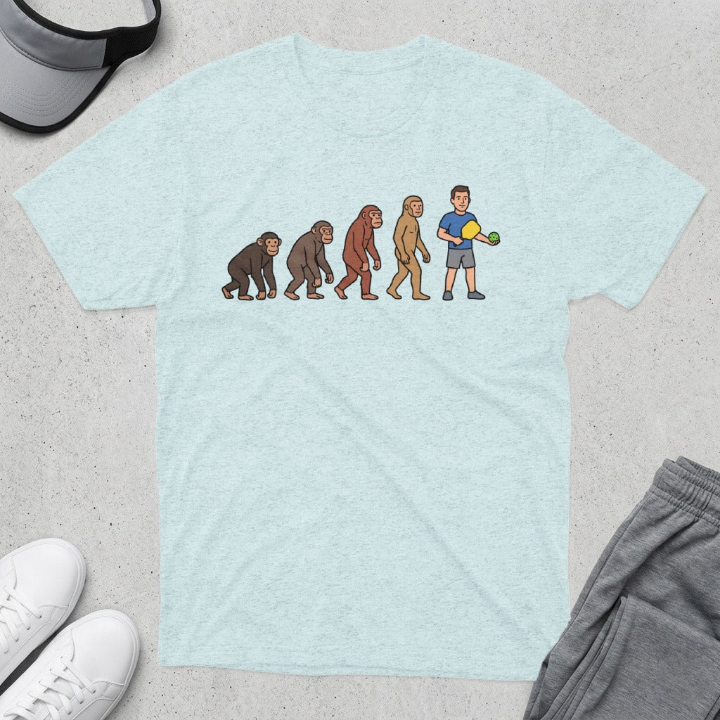Evolution of man to pickleball player.