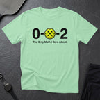 Light green t-shirt with "0-0-2" and pickleball graphic.