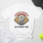 T-shirt with "Dinking Grandpa Old School Cool" text and pickleball graphic.