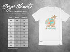 Bella + Canvas 3001 size chart with pickleball graphic.