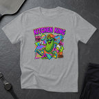 Cartoon pickle character wearing sunglasses and holding a tennis racket, with "Kitchen King" text.