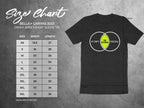 Size chart for Bella + Canvas 3001 t-shirt with measurements.