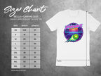Size chart for Bella + Canvas 3001 unisex t-shirt with measurements.