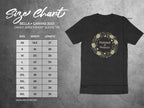 Unisex t-shirt size chart with measurements and Pickleball & Prosecco graphic.