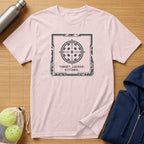 Pink t-shirt with "TARGET_LOCKED: KITCHEN." text within a stylized target graphic.