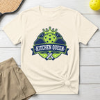 Cream t-shirt with "Kitchen Queen" text and pickleball graphics.